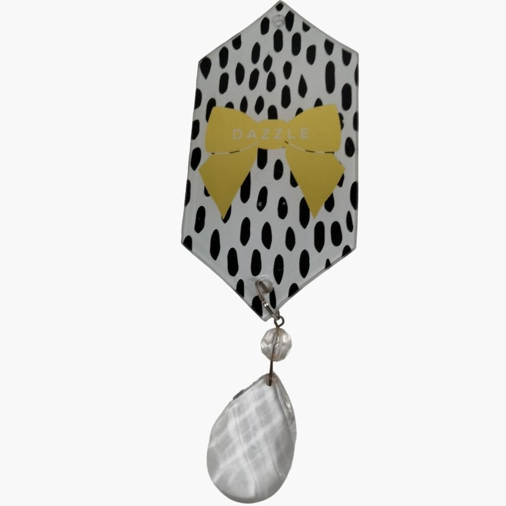 Giftcraft Black White Leopard Print Suncatcher Crystal Ornament Dazzle Gold Bow